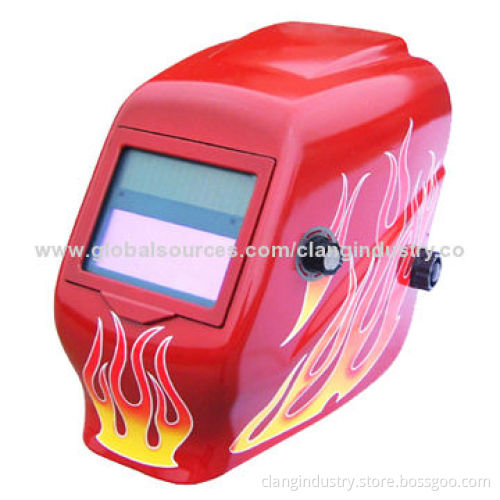 Welding Shield Helmets, Solar Powered, Auto Darkening,Adjustable Shade,Red Flame Design,Manufacturer
